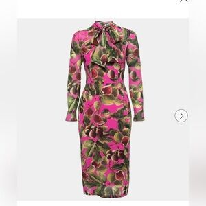 Dolce & Gabbana Vibrant Pink and Green Long Sleeve Dress